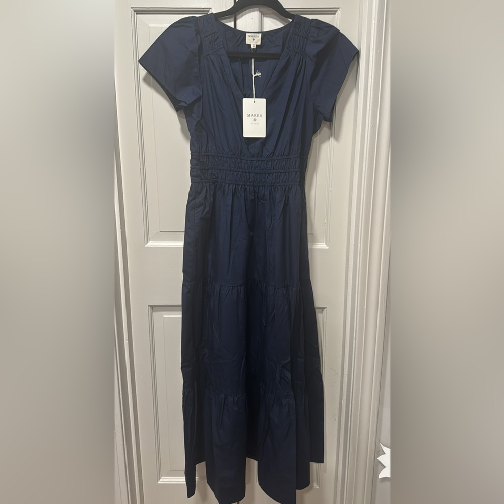 Marea Annabelle Navy Midi Dress